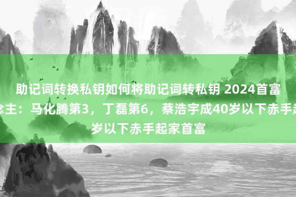 助记词转换私钥如何将助记词转私钥 2024首富换东说念主：马化腾第3，丁磊第6，蔡浩宇成40岁以下赤手起家首富